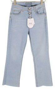LIU JO Parfait Women Jeans W28 Organic Washed Blue Denim Buttoned Bootcut Fit