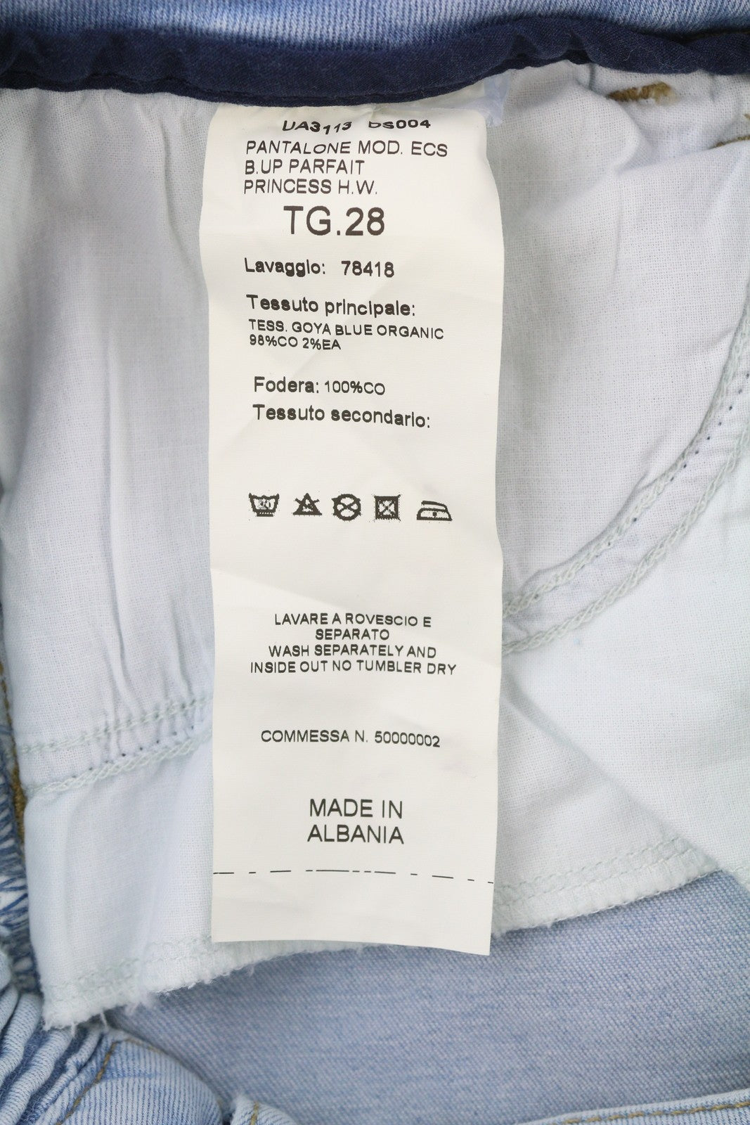 LIU JO Parfait Women Jeans W28 Organic Washed Blue Denim Buttoned Bootcut Fit