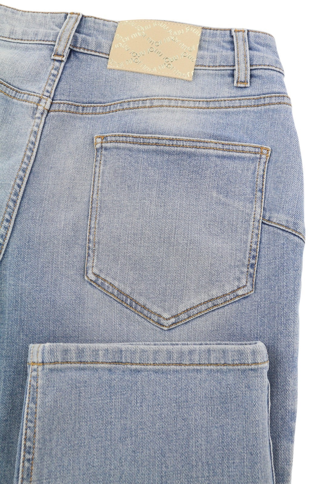 LIU JO Slim Gamba Dritta Women Jeans 40 Washed Denim Blue Zip Fly Casual Logo