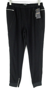 MAISON SCOTCH Pull-On Womens's Trousers M Black Stretch Waist Zip Pocket Pants