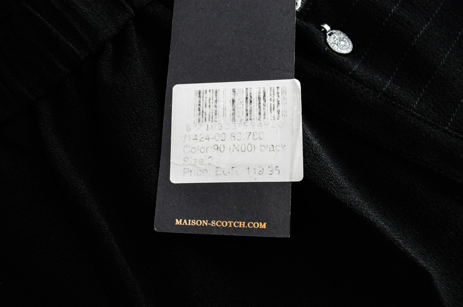 MAISON SCOTCH Pull-On Womens's Trousers M Black Stretch Waist Zip Pocket Pants