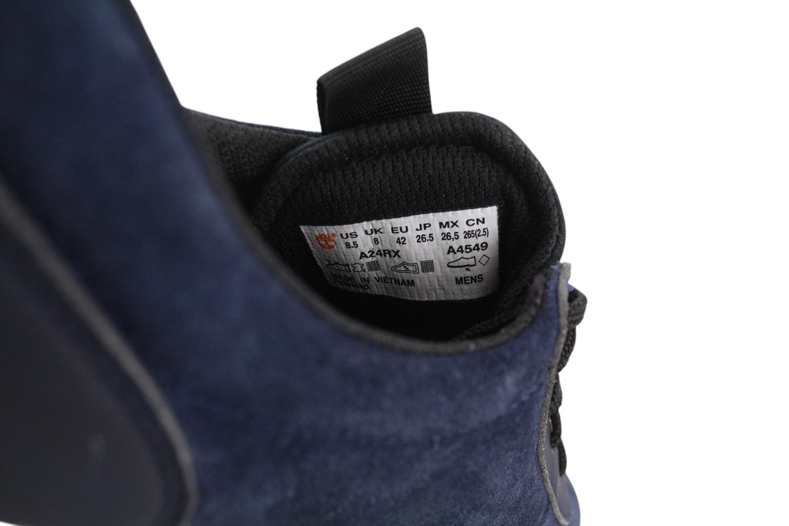 TIMBERLAND A24RX vyriški sportbačiai, EU41/42, tamsiai mėlyni, odiniai, žemakulniai bateliai su migdolų nosimis. 