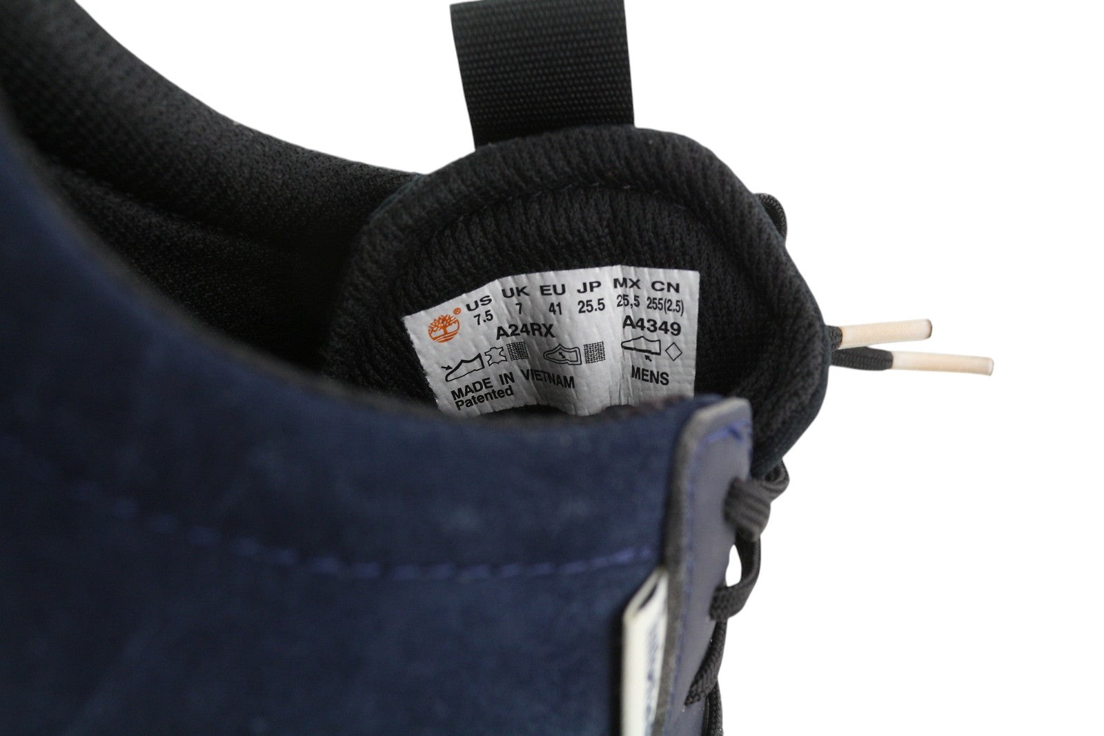 TIMBERLAND A24RX vyriški sportbačiai, EU41/42, tamsiai mėlyni, odiniai, žemakulniai bateliai su migdolų nosimis. 