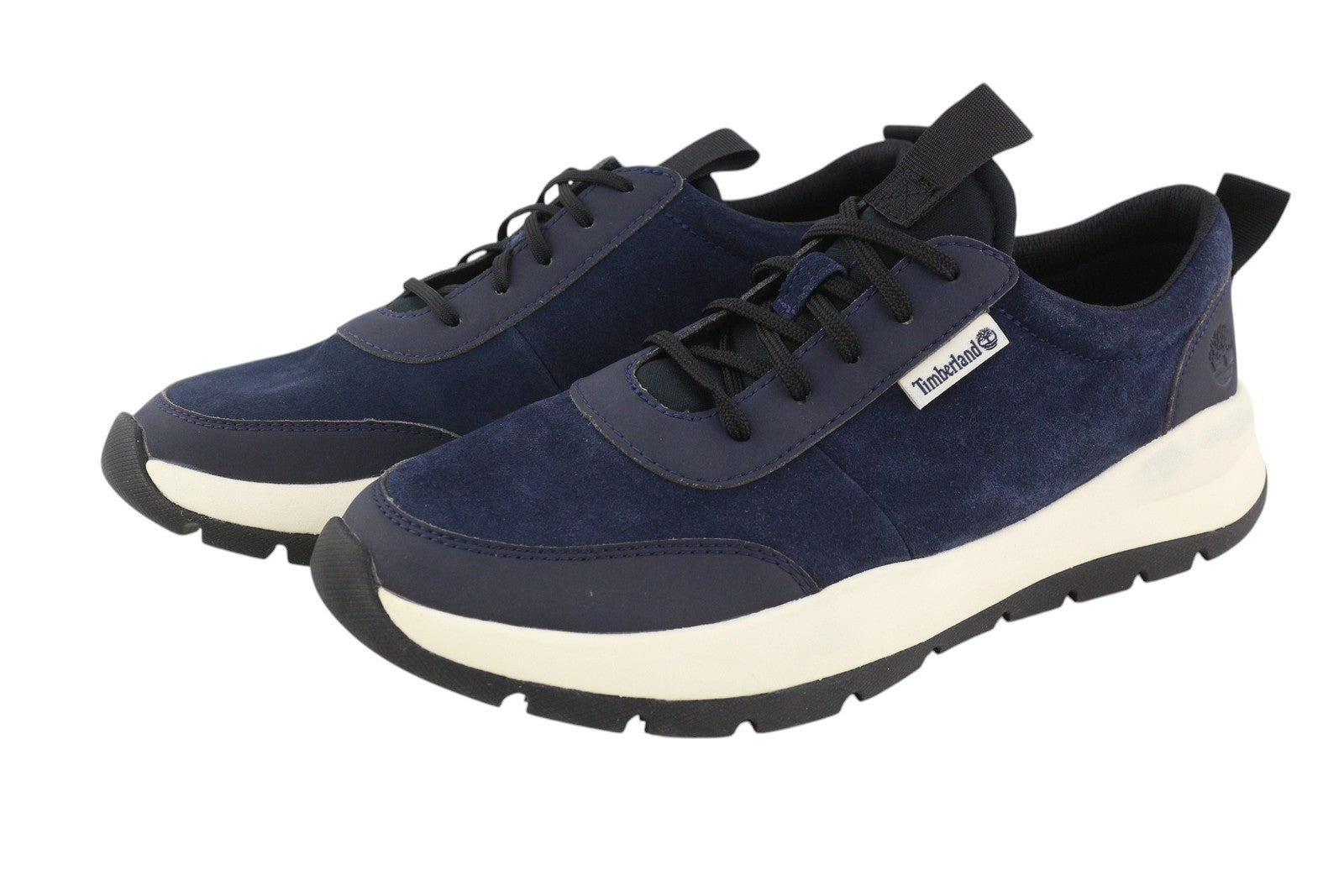 TIMBERLAND A24RX vyriški sportbačiai, EU41/42, tamsiai mėlyni, odiniai, žemakulniai bateliai su migdolų nosimis. 