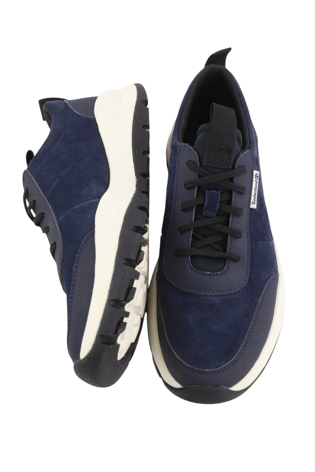 TIMBERLAND A24RX vyriški sportbačiai, EU41/42, tamsiai mėlyni, odiniai, žemakulniai bateliai su migdolų nosimis. 