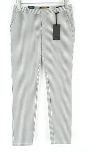 MAISON SCOTCH Slim Chino Womens's Trousers W27 L32 White Black Striped Cotton