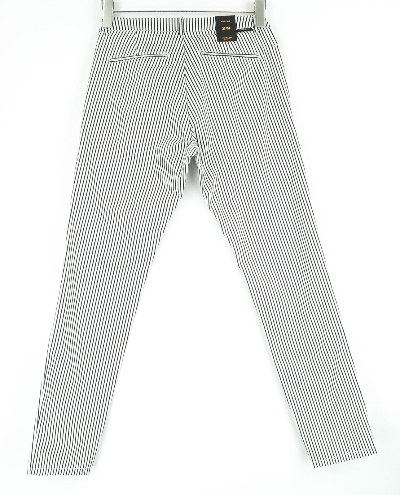 MAISON SCOTCH Slim Chino Womens's Trousers W27 L32 White Black Striped Cotton
