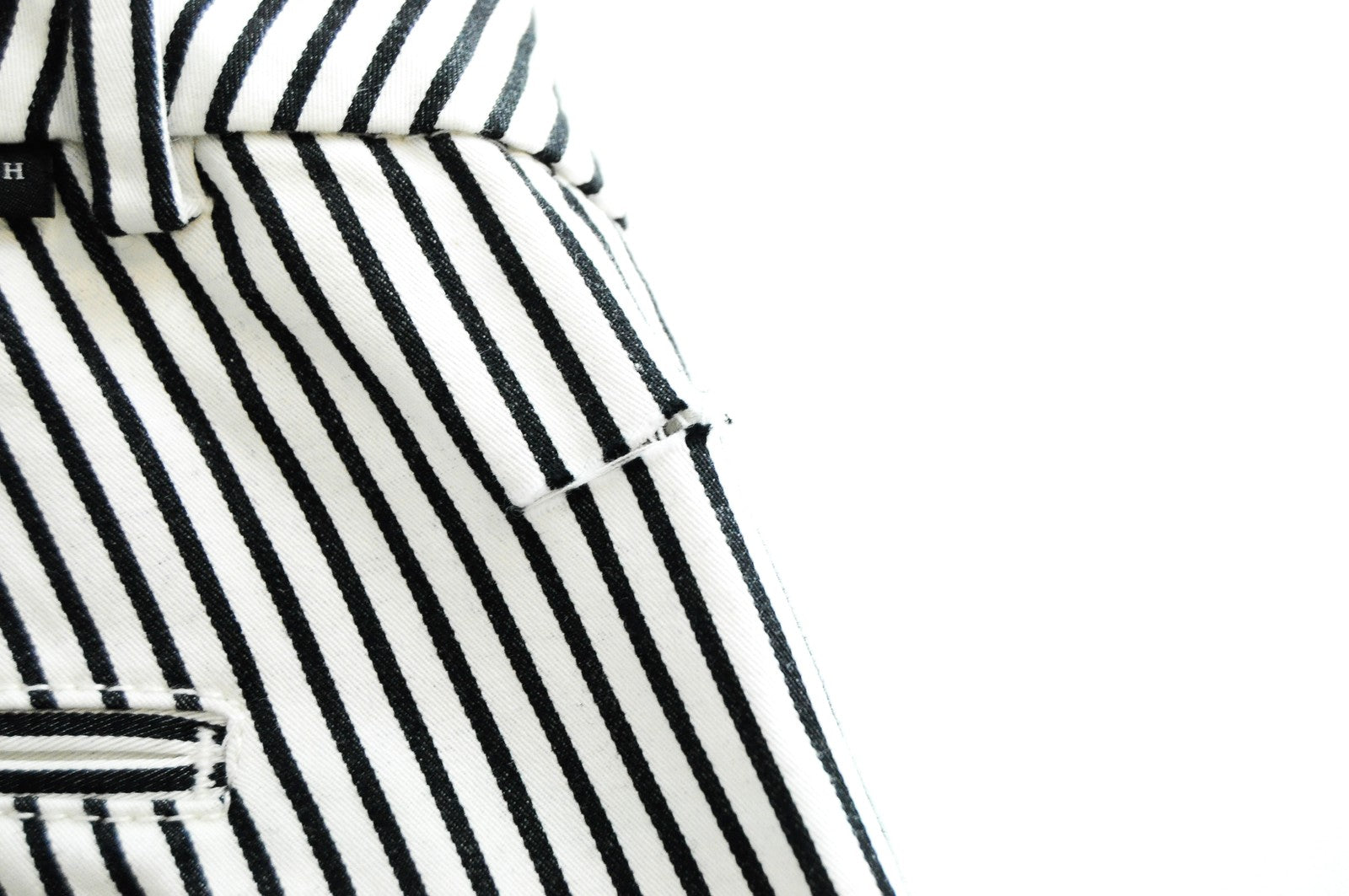 MAISON SCOTCH Slim Chino Womens's Trousers W27 L32 White Black Striped Cotton