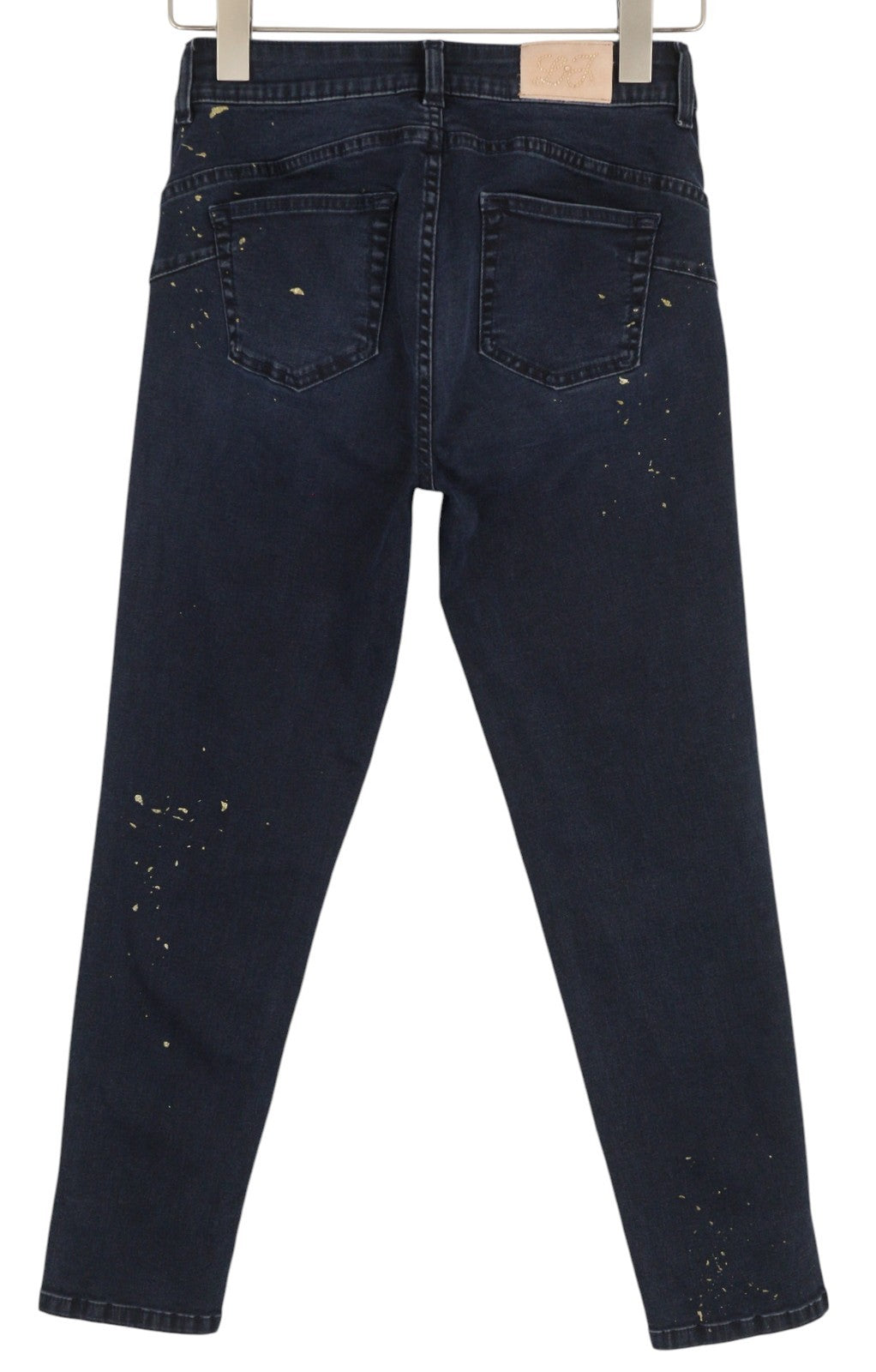 LIU JO New Classy Women Jeans W28 Slim Washed Denim Blue Painted Ankle Length