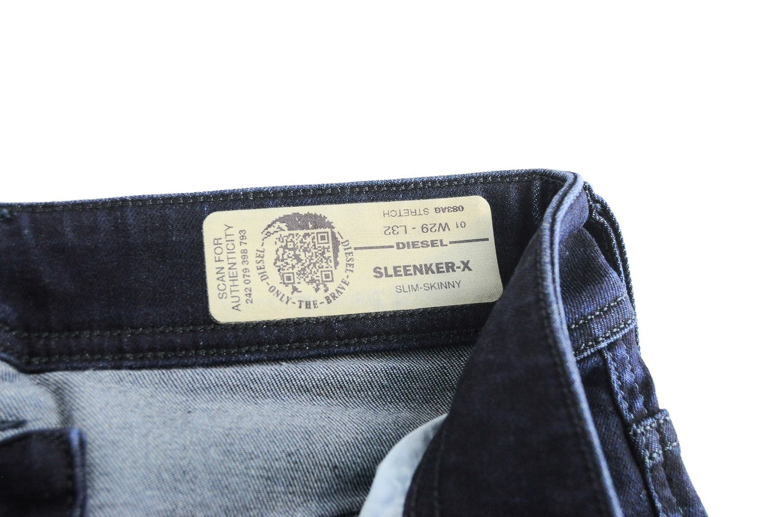 DIESEL Sleenker-X 083AG Skinny Slim vyriški džinsai W29 L32 tamsiai mėlyni, tamprūs 