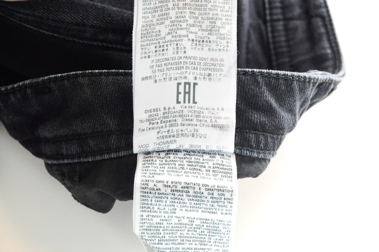 DIESEL Thommer 084NK vyriški džinsai W28 L30 Slim Skinny Blue Cotton Stretch 