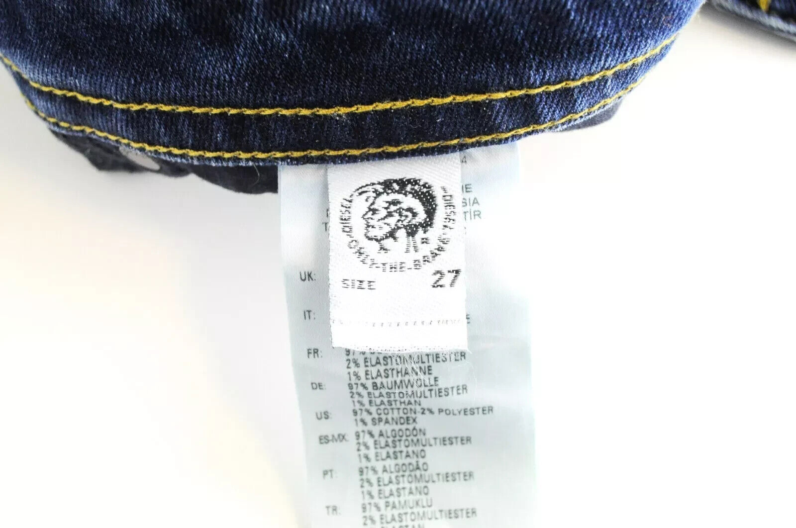 DIESEL Thommer 0870F W27 L32 vyriški džinsai, ploni, siauri mėlyni, 5 kišenių elastingi 