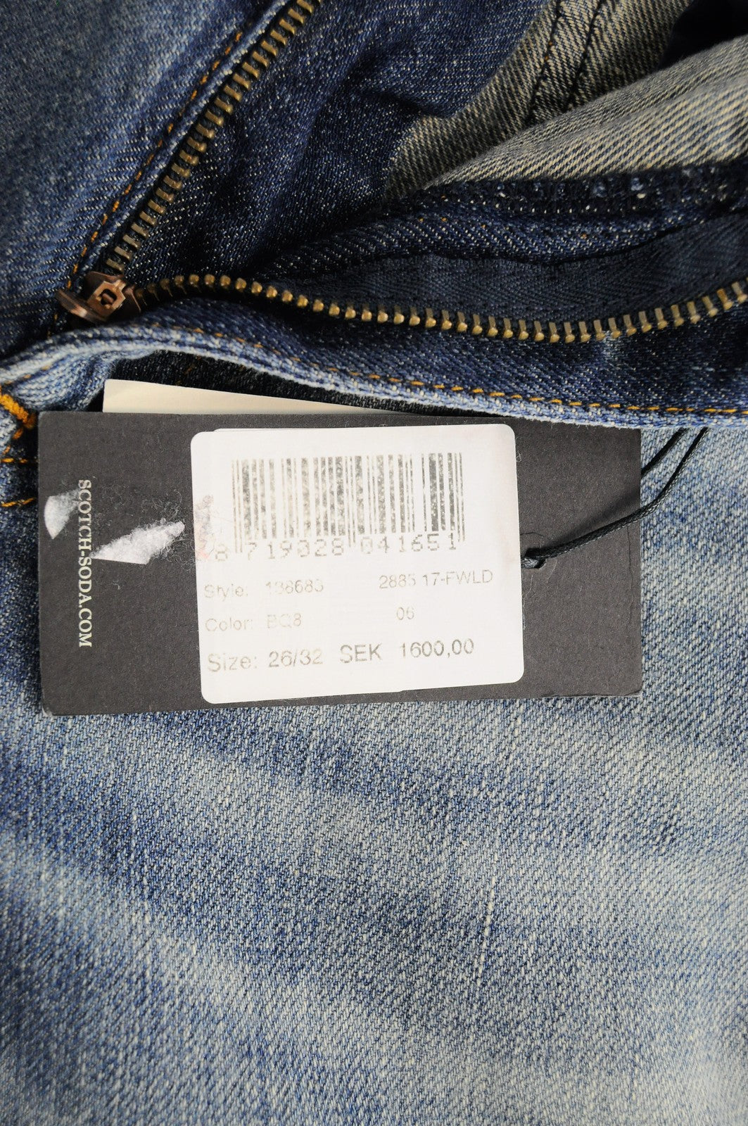 SCOTCH &amp; SODA Bandit Taper moteriški džinsai W26 L32 mėlyni skalbtos medvilnės lino Slim