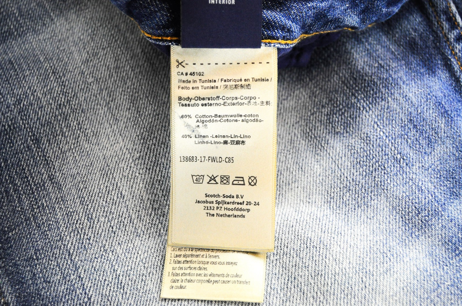 SCOTCH &amp; SODA Bandit Taper moteriški džinsai W26 L32 mėlyni skalbtos medvilnės lino Slim