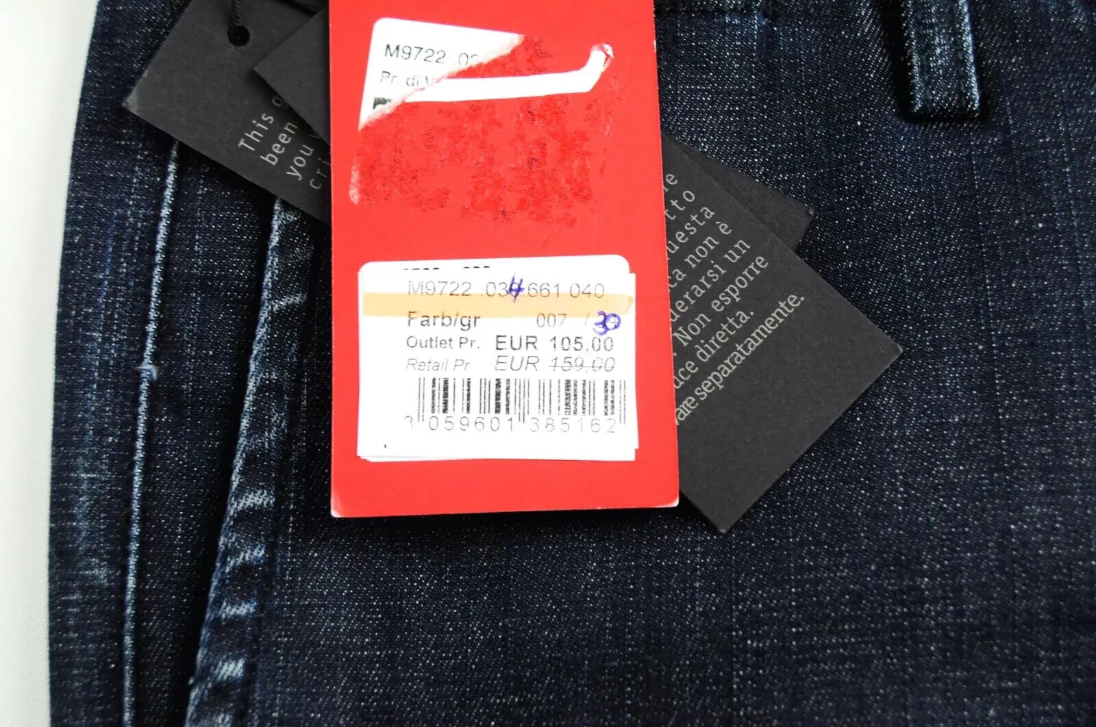 REPLAY Benni Chino džinsai vyrams W30 L34 Slim Stretch mėlynos medvilnės leidimas 