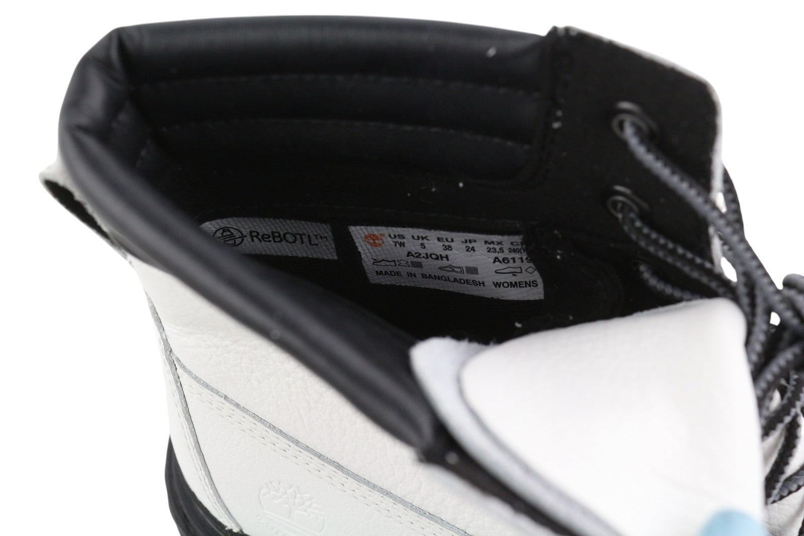 TIMBERLAND A2JQH moteriški aulinukai EU37/38 balti odiniai su raišteliais „GreenStride ReBOTL“ 