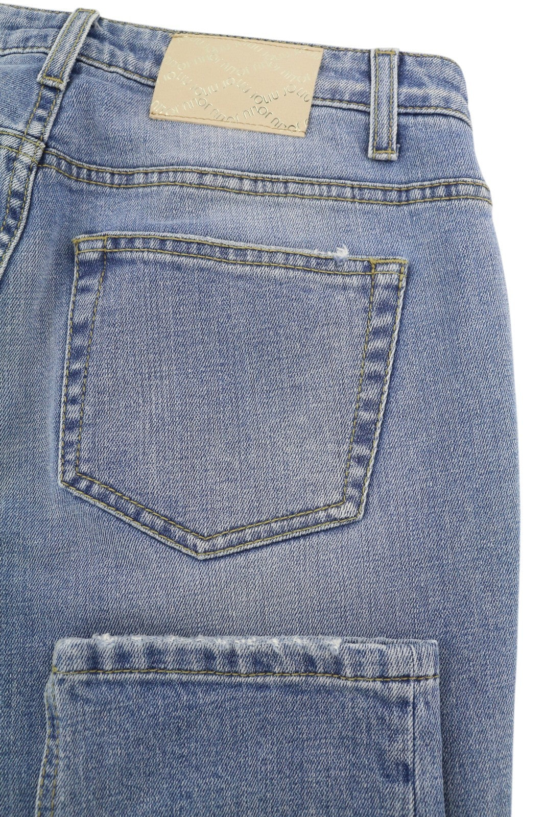 LIU JO Relaxed Women Jeans W28 Slim Fit Distress Ripped Washed Denim Blue Logo