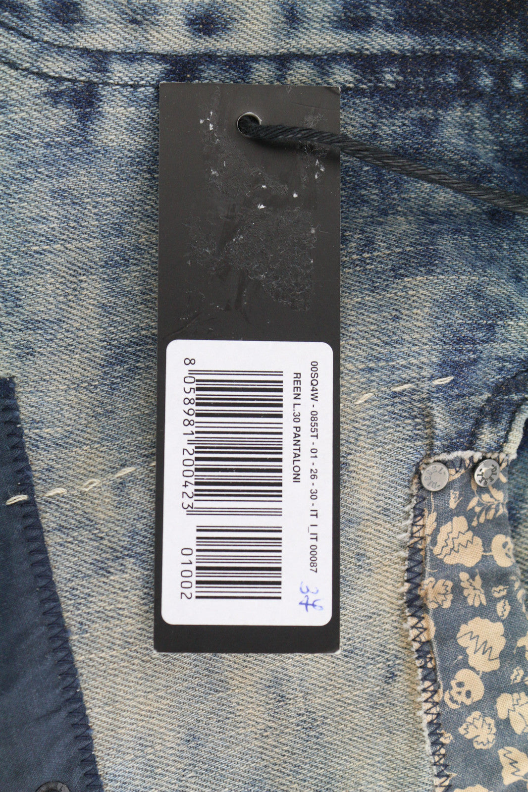 DIESEL Reen 0855T moteriški džinsai W26/L30 Straight Regular riboto leidimo su pataisymais 