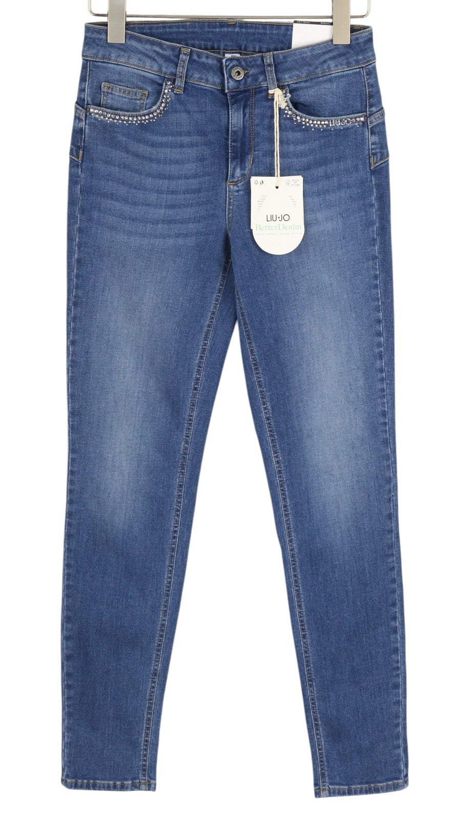 LIU JO Divine Women Jeans W28/L30 Bottom Up Skinny Fit High Waist Blue Washed