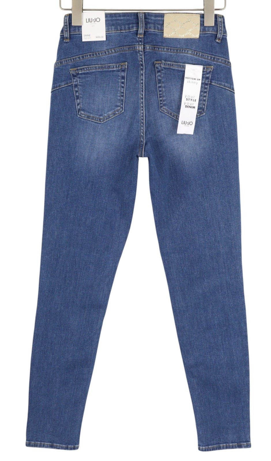 LIU JO Divine Women Jeans W28/L30 Bottom Up Skinny Fit High Waist Blue Washed