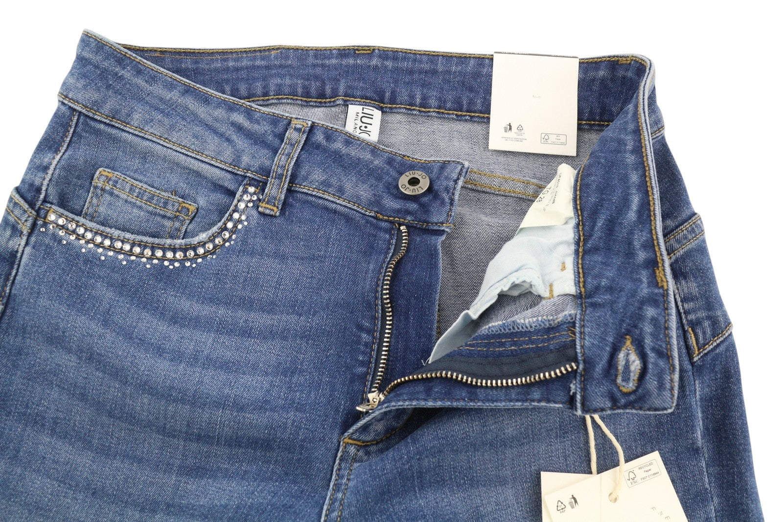 LIU JO Divine Women Jeans W28/L30 Bottom Up Skinny Fit High Waist Blue Washed