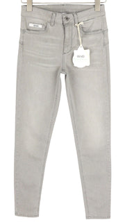 LIU JO Divine Women Jeans W28 Denim Grey Washed Skinny Fit Zip Fly Logo