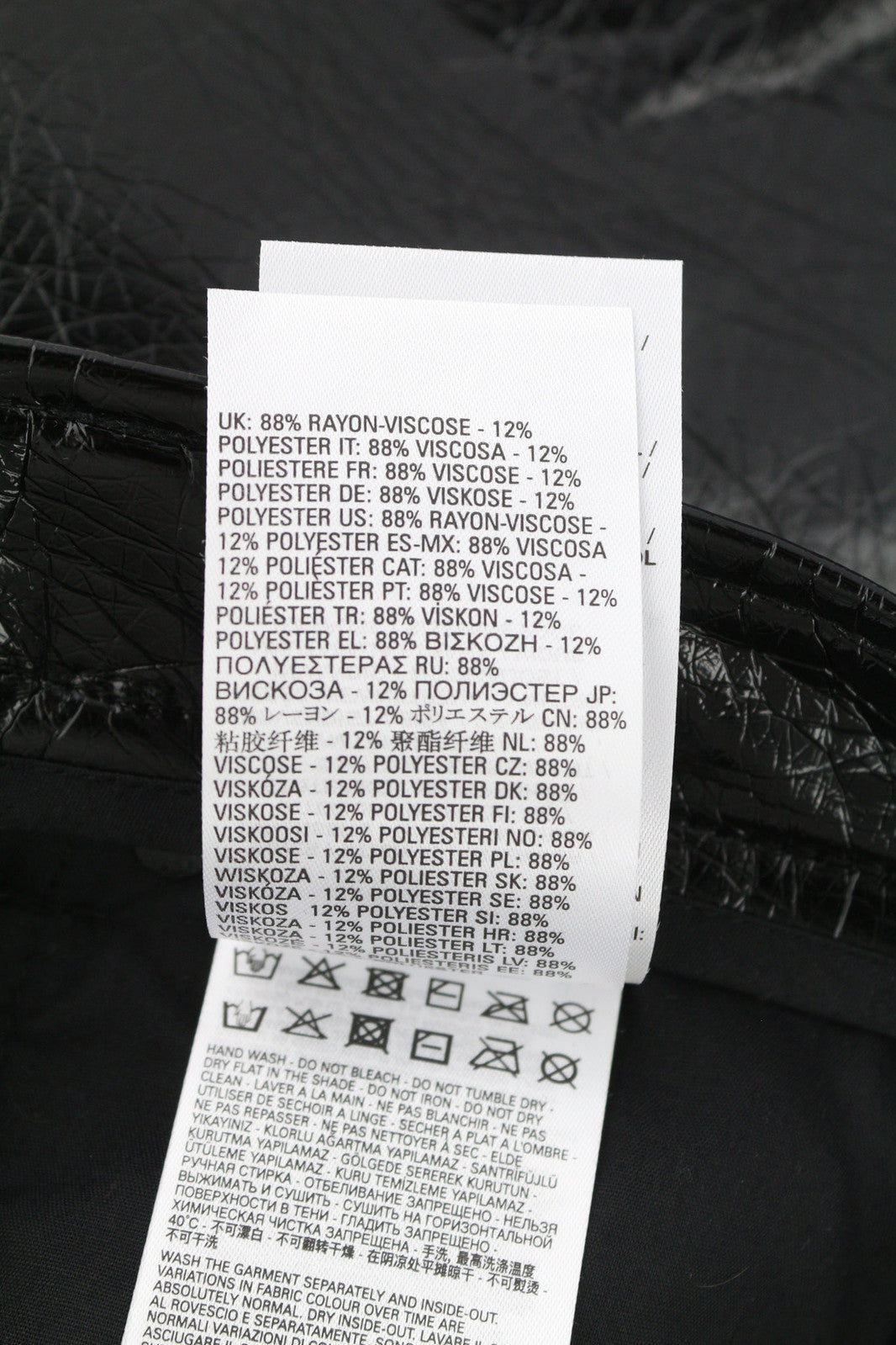 DIESEL P-Arcy moteriškos kelnės W27 juodos, dengtos, plonos, su blizgančiu užtrauktuku, RRP 225 € 