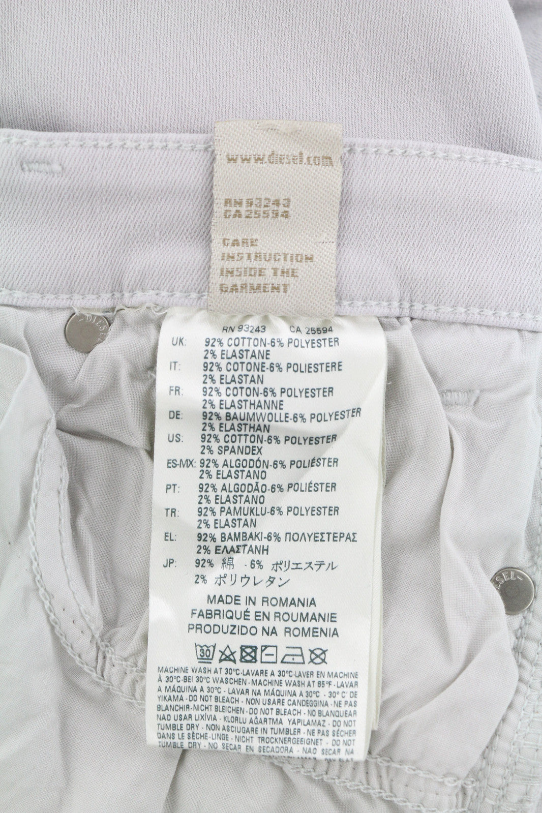 DIESEL Skinzee 084EX Women Jeans W25/L32 Super Slim Skinny Regular Waist Stretch