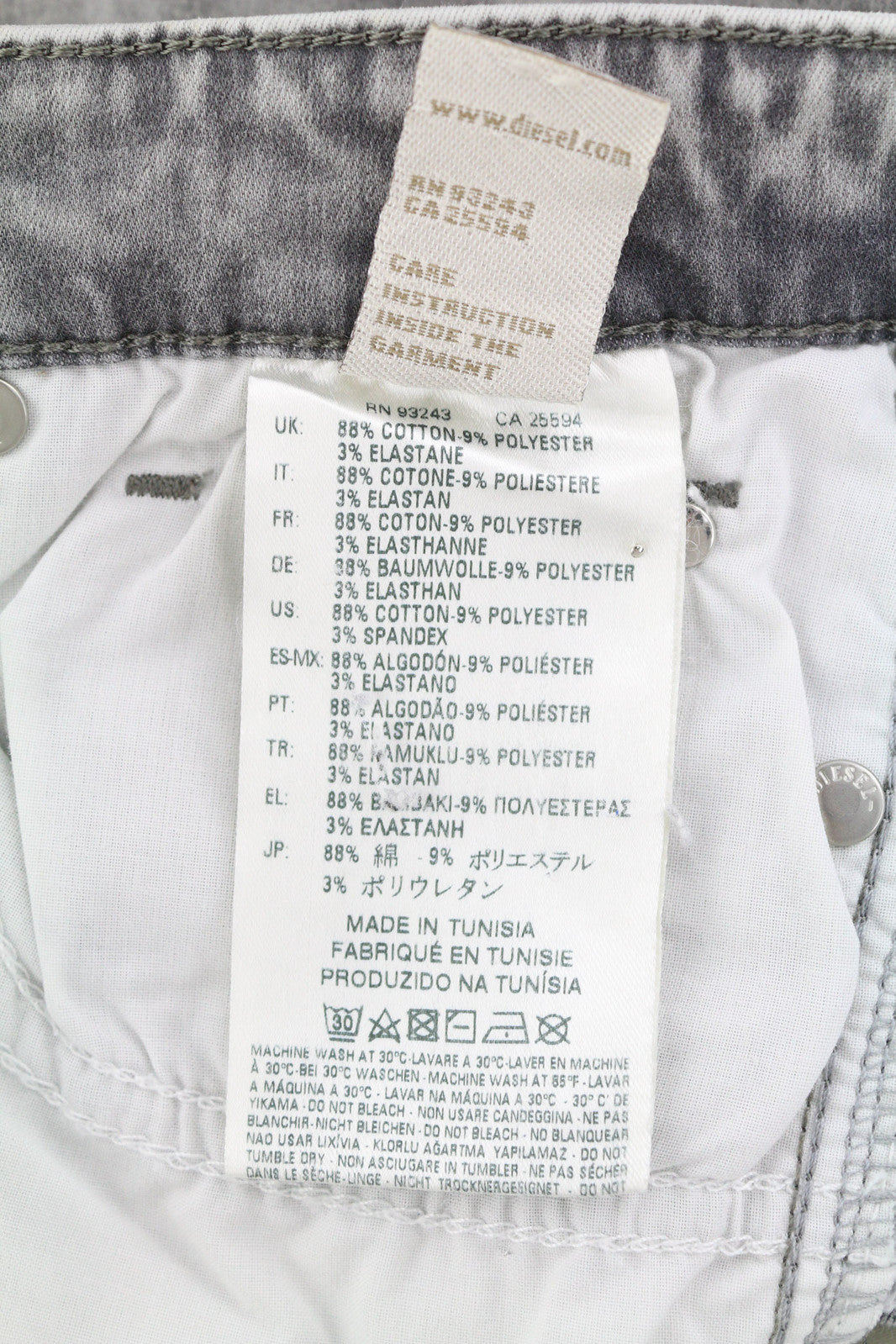 DIESEL Skinzee Low-C 0679C Women Jeans W25/L30 Super Slim Skinny Low Waist Grey