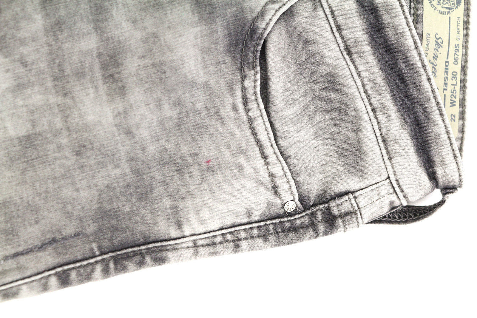 DIESEL Skinzee Low-C 0679C Women Jeans W25/L30 Super Slim Skinny Low Waist Grey