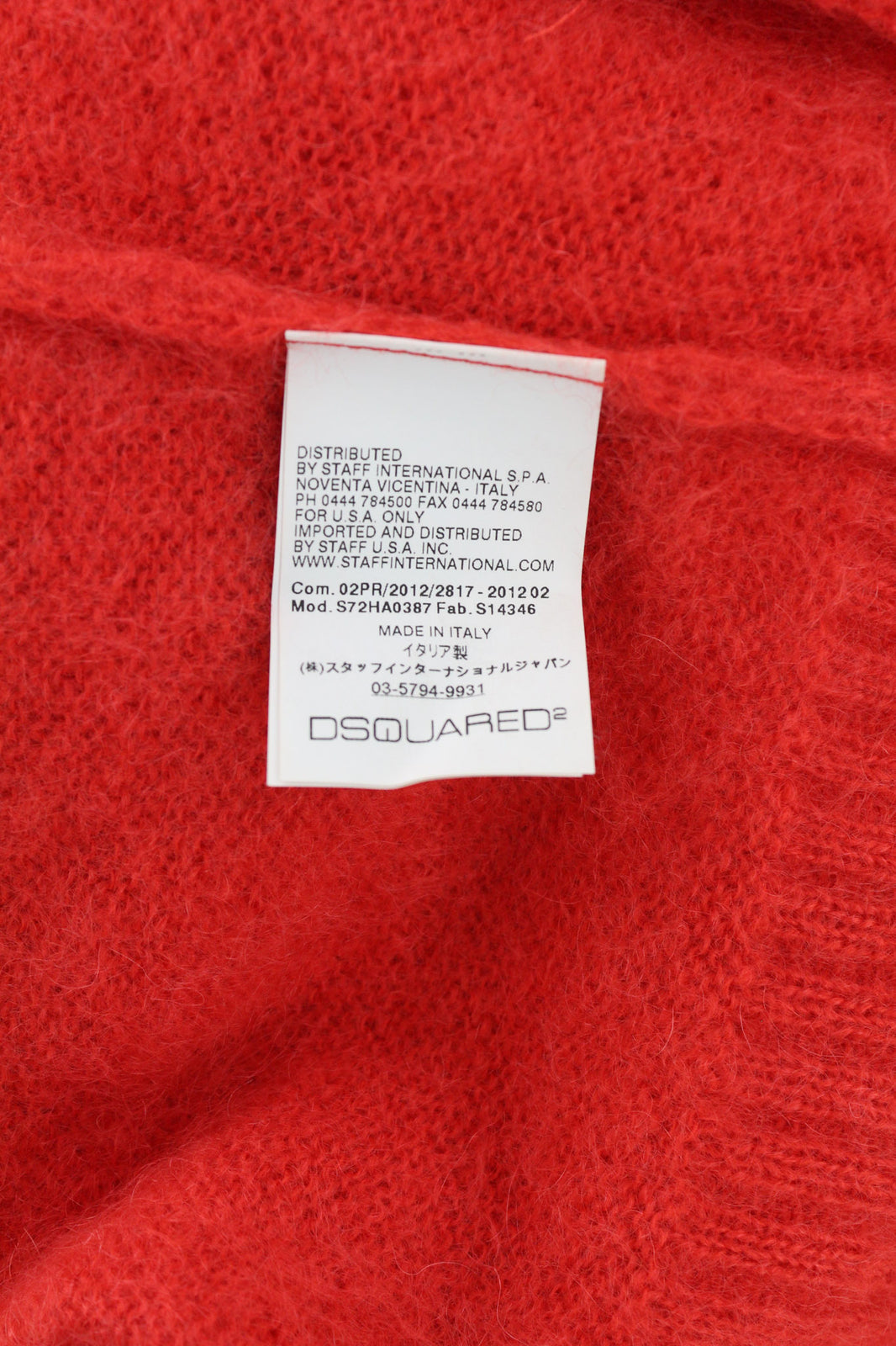 DSQUARED2 moteriškas megztinis S dydžio, raudonas moherio mišinio vilnos kardiganas ilgomis rankovėmis su sagomis 
