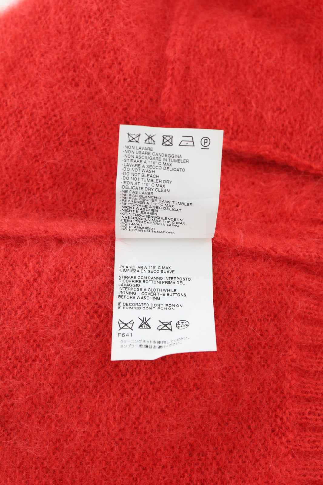 DSQUARED2 moteriškas megztinis S dydžio, raudonas moherio mišinio vilnos kardiganas ilgomis rankovėmis su sagomis 