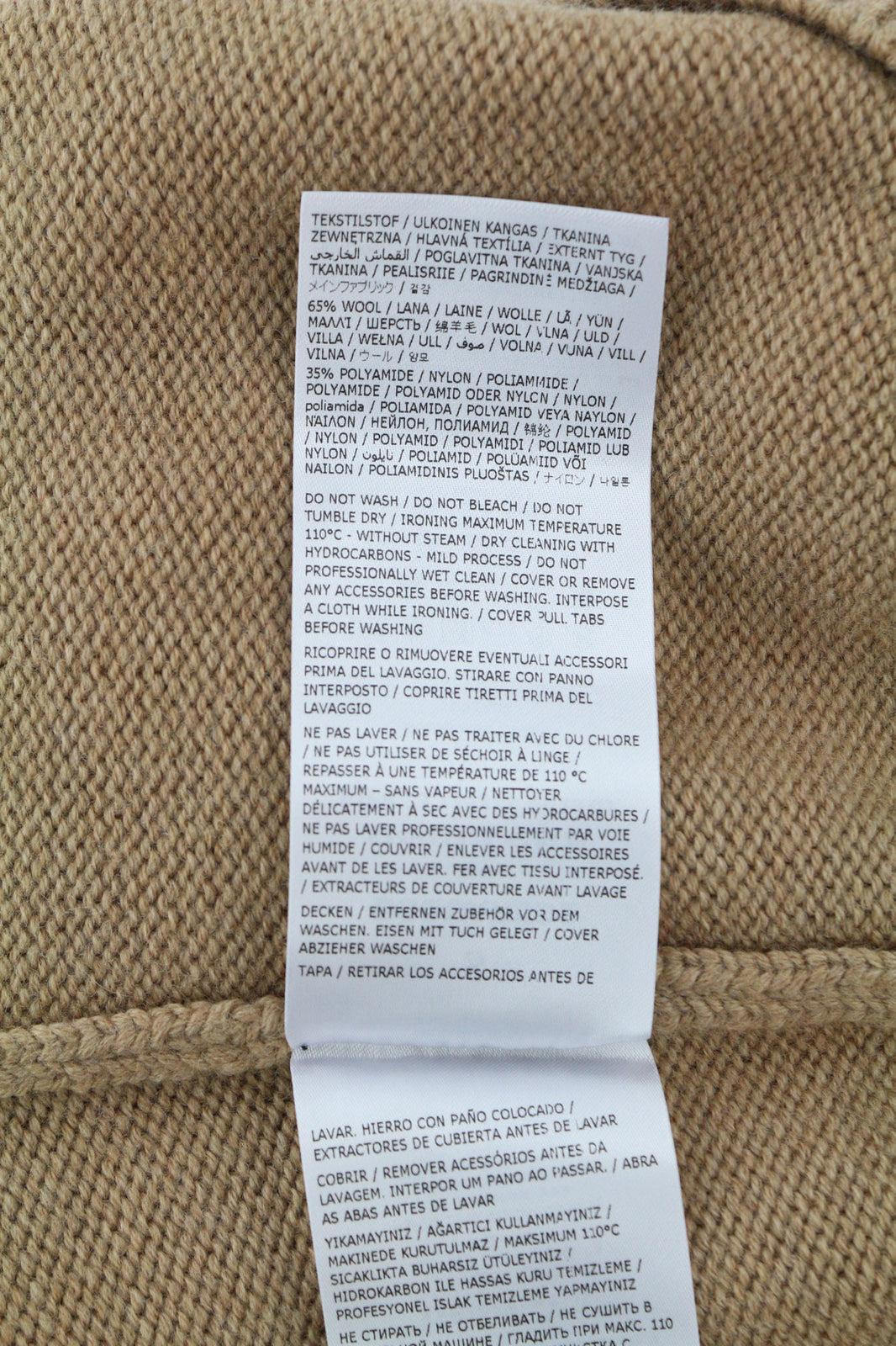 DSQUARED2 moteriškas megztinis M rudas vilnos mišinio polo marškinėliai ilgomis rankovėmis su apykakle 