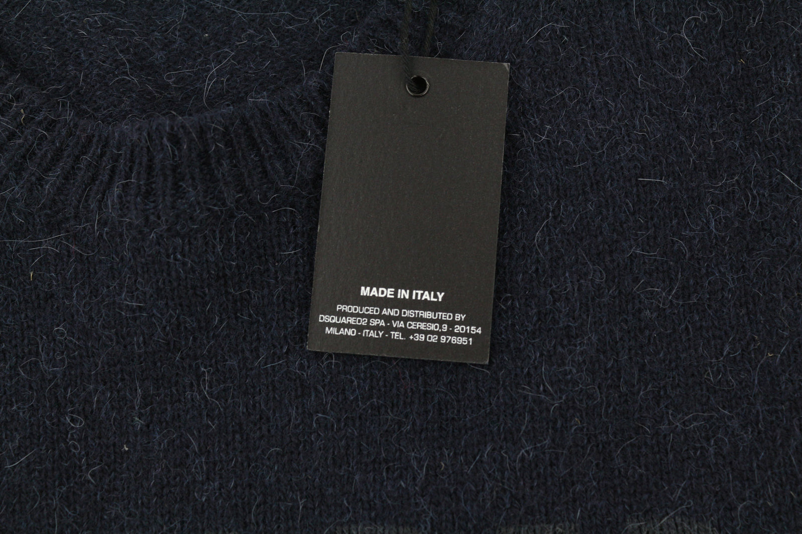 DSQUARED2 moteriškas megztinis S su logotipu, tamsiai mėlynas, ilgomis rankovėmis, vilnonis alpakos audinys 