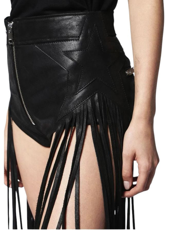 DIESEL L-Leonis 0GANN moteriški šortai W24 juodi su odiniais kutais, rekomenduojama mažmeninė kaina – 500 € 