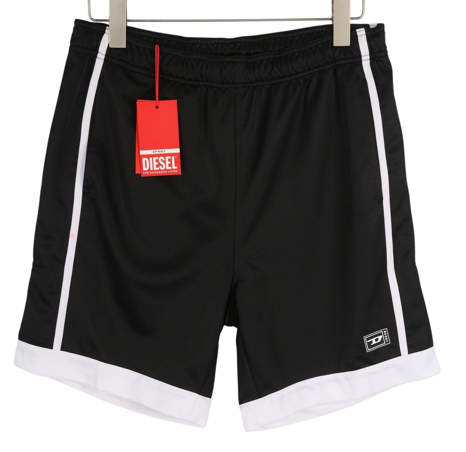 DIESEL Amsb-Stadiom-Wt13 vyriški šortai L 55DSL sportinis bėgimo šortai su elastingu juosmeniu, juodi 