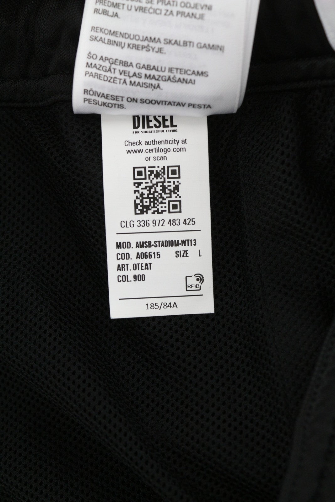 DIESEL Amsb-Stadiom-Wt13 vyriški šortai L 55DSL sportinis bėgimo šortai su elastingu juosmeniu, juodi 