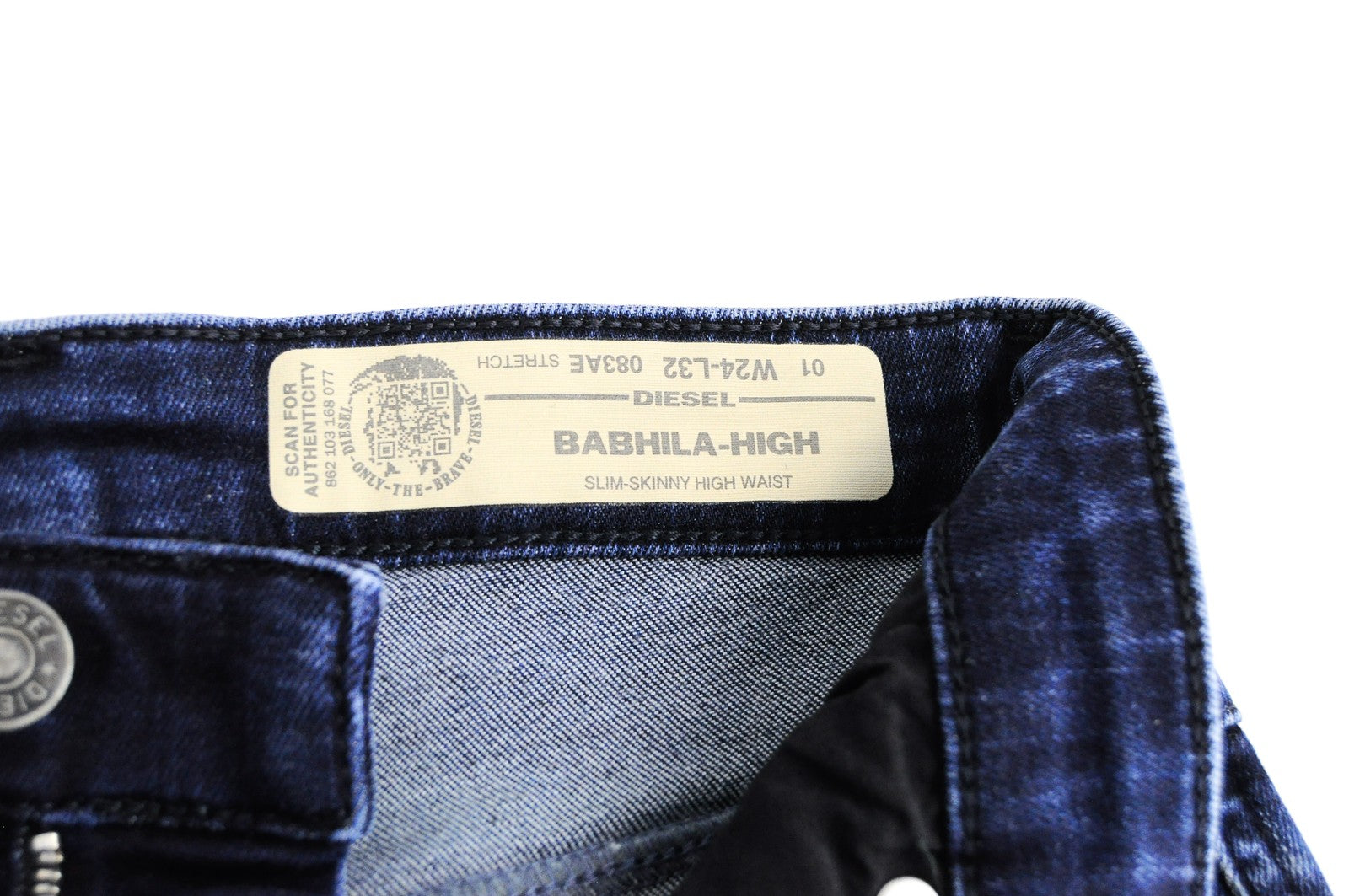 DIESEL Babhila-High 083AE Womens's Jeans W24 L32 Slim Skinny High Waist Zip Fly