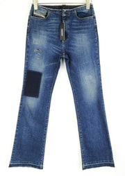 DIESEL De-Doras 084MC moteriški džinsai W27 Patched Platėjančios trumpintos odos džinsai su lopais ir apnašomis 