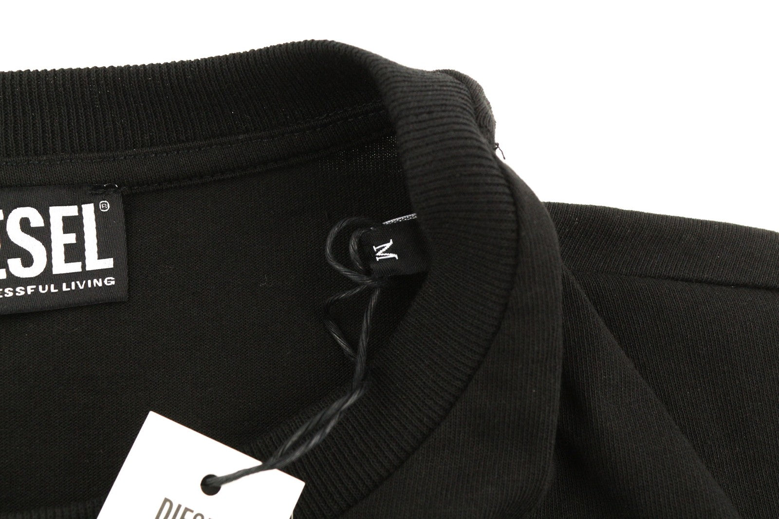 DIESEL T-Just-B85 Mens T-Shirt M Short Sleeve Crew Neck Tricot  Black RRP€80