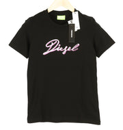 DIESEL T-Sily-K10 moteriški marškinėliai XS dydžio, trumpomis rankovėmis, apvalia apykakle, juodi.