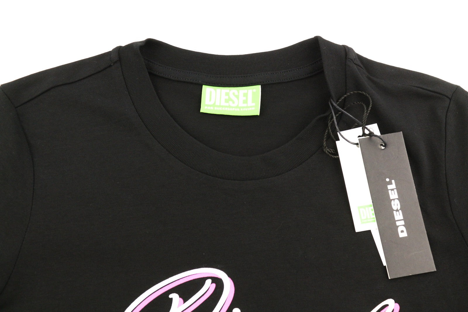 DIESEL T-Sily-K10 moteriški marškinėliai XS dydžio, trumpomis rankovėmis, apvalia apykakle, juodi.