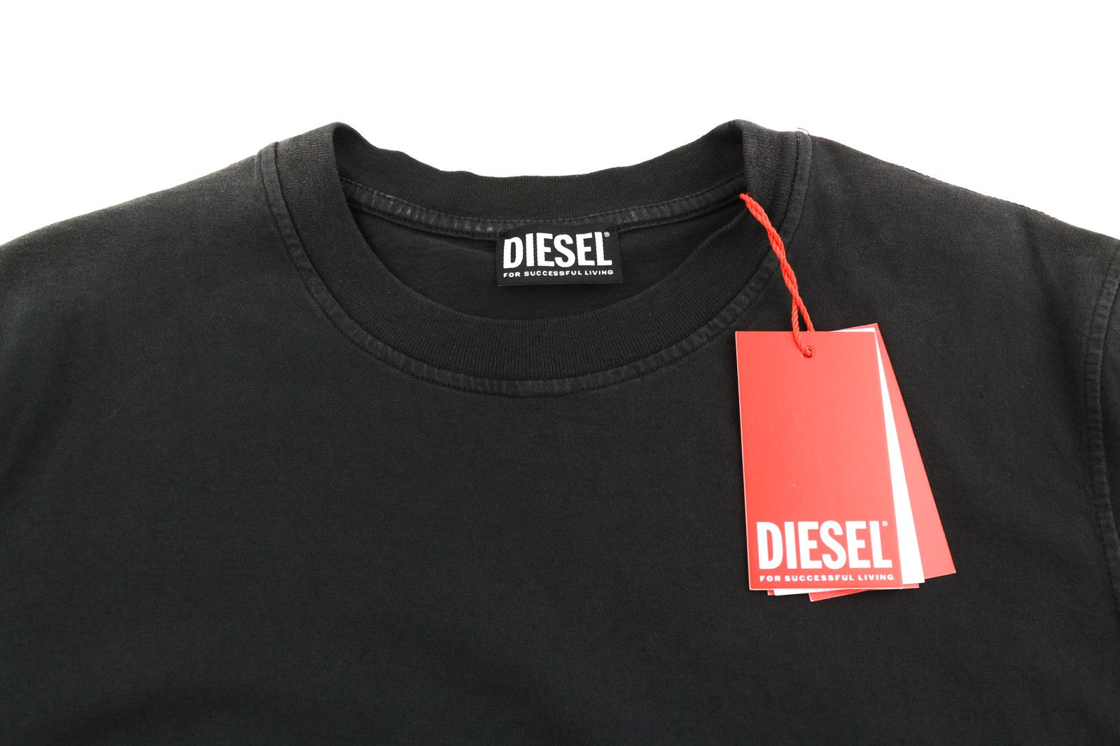 DIESEL T-Diegor-E22 Mens T-Shirt M Black Washed Short Sleeve Tricot RRP€100