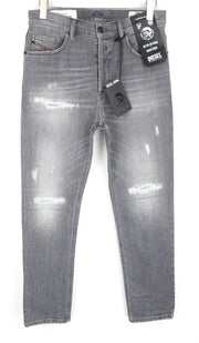 DIESEL D-Eetar 0890F W31 L30 pilki morkų rašto tamprūs džinsai vyriški siaurėjantys plėšyti džinsai 