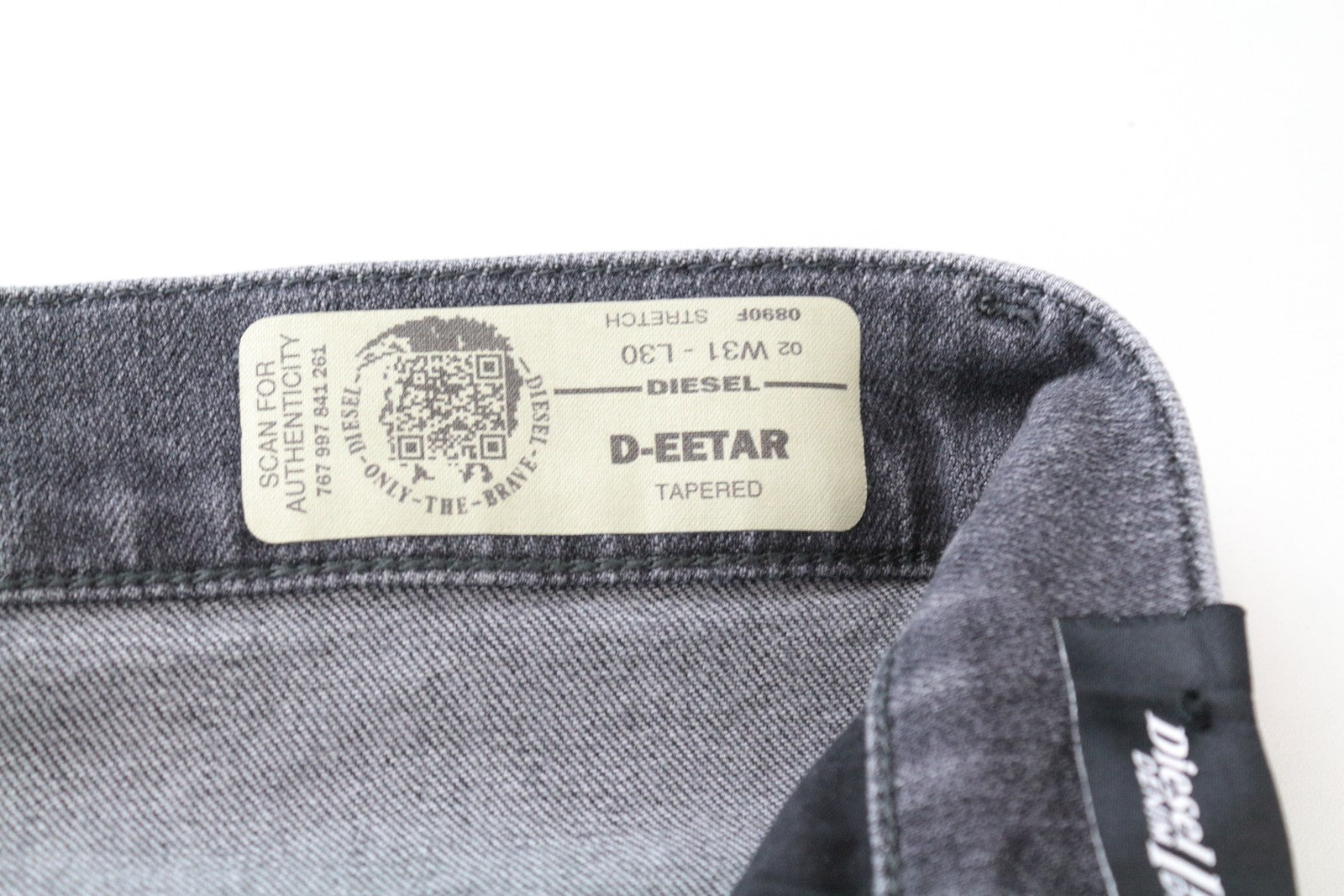 DIESEL D-Eetar 0890F W31 L30 pilki morkų rašto tamprūs džinsai vyriški siaurėjantys plėšyti džinsai 