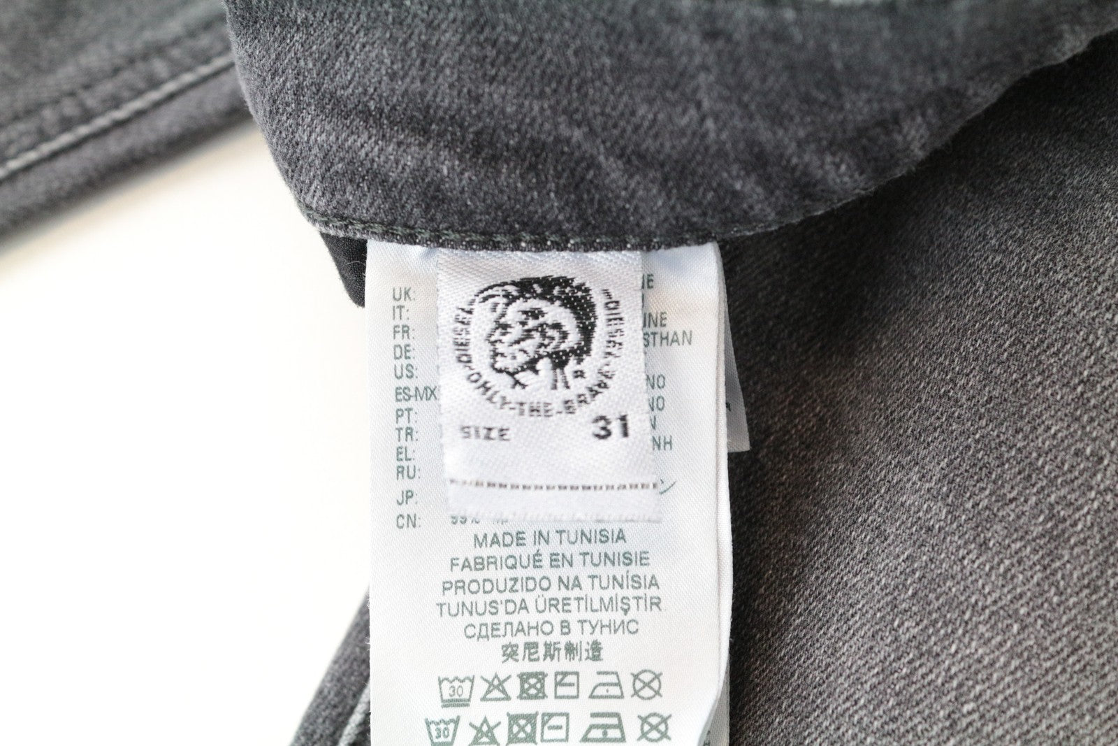 DIESEL D-Eetar 0890F W31 L30 pilki morkų rašto tamprūs džinsai vyriški siaurėjantys plėšyti džinsai 