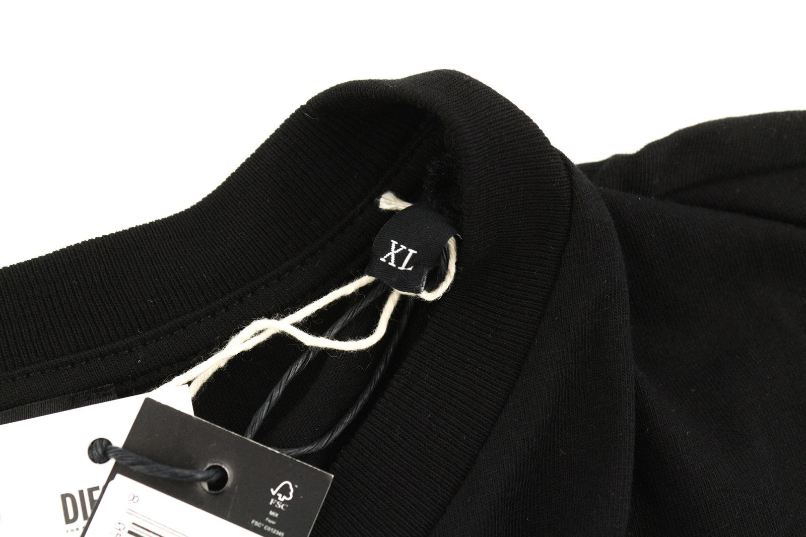 DIESEL T-Diegos-B10 vyriški marškinėliai, XL dydžio, juodi, trumpomis rankovėmis, apvalia apykakle, trikotažo spalvos 