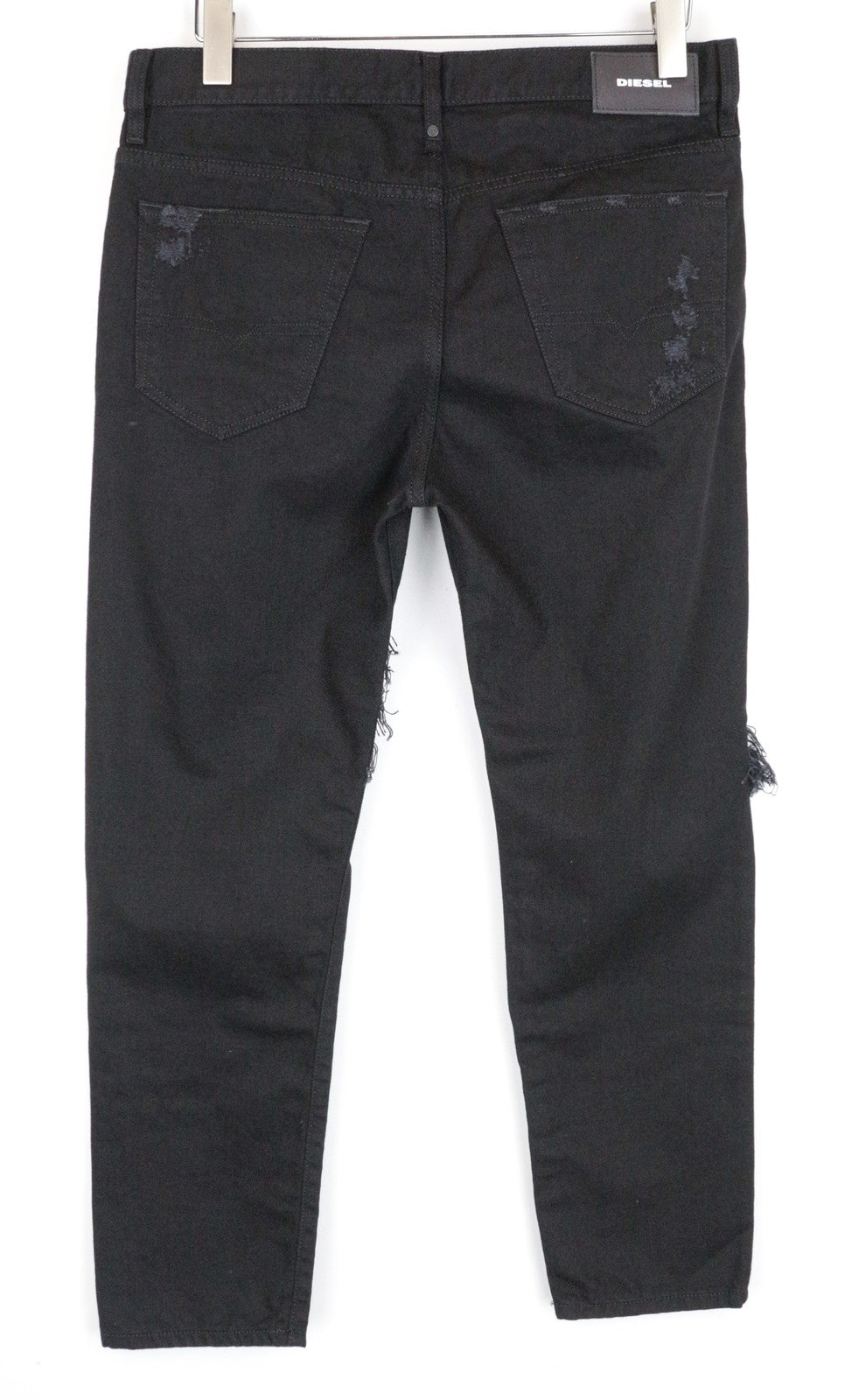DIESEL Mharky 084WR W31 L30 vyriški netempiami juodi ploni, plėšyti džinsai 