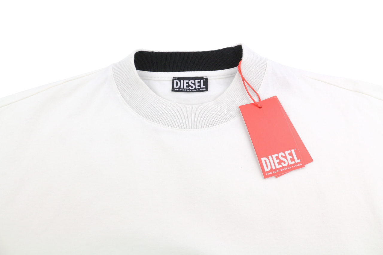DIESEL T-Streap-Division Mens T-Shirt L Short Sleeve Crew White RRP€150