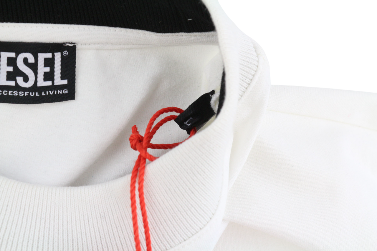 DIESEL T-Streap-Division Mens T-Shirt L Short Sleeve Crew White RRP€150